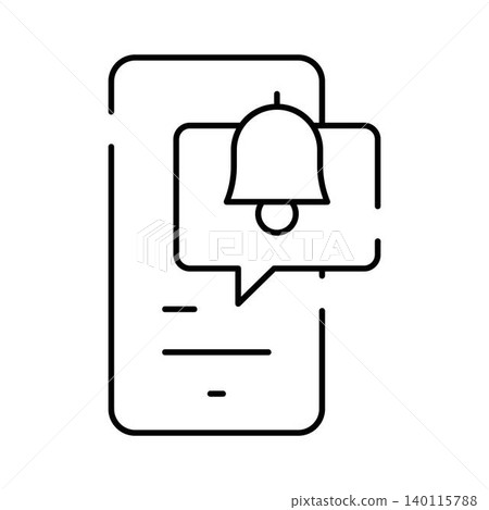 Smartphone receiving notification bell message alert concept 140115788