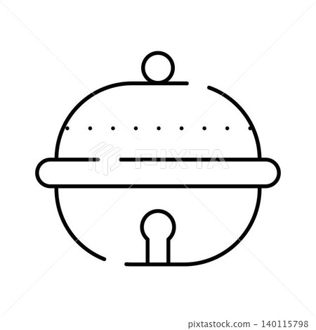 Christmas jingle bell line art icon celebrating holiday Christmas jingle bell line art icon celebrating holiday 140115798