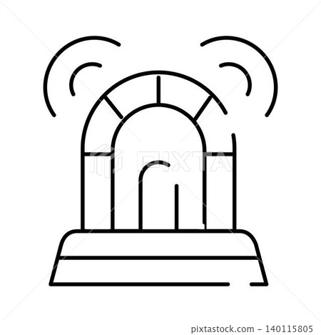Rotating emergency signal light warning alert icon 140115805