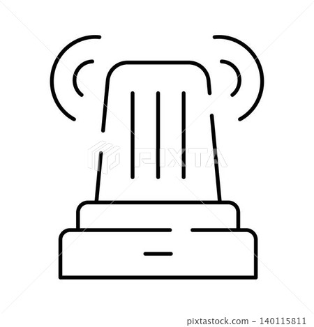Emergency siren beacon line icon broadcasting alert Emergency siren beacon line icon broadcasting alert 140115811