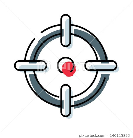 Target aiming crosshair icon representing business goals Target aiming crosshair icon representing business goals 140115833