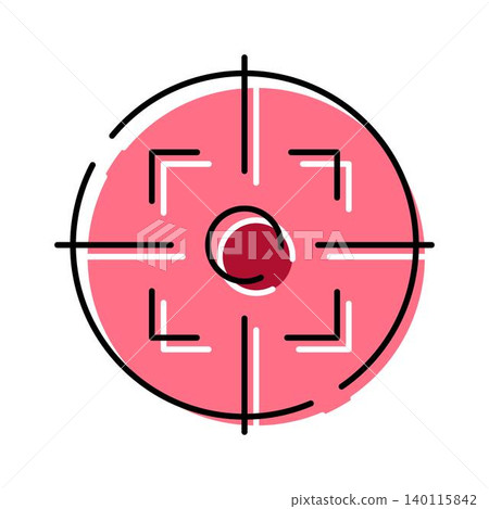 Target crosshair icon aiming at a central objective Target crosshair icon aiming at a central objective 140115842