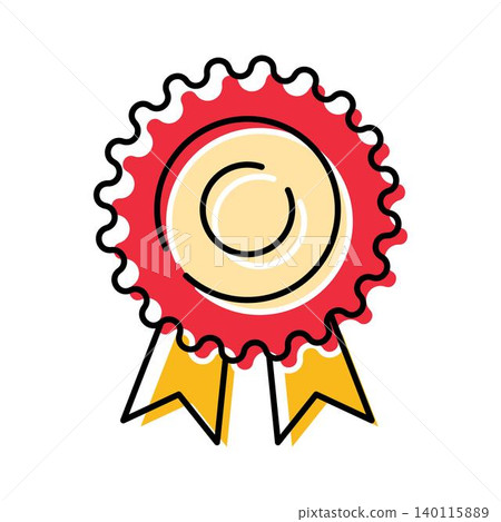 Award ribbon symbolizing victory, quality, and achievement Award ribbon symbolizing victory, quality, and achievement 140115889