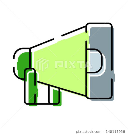 Megaphone icon broadcasting important announcement message Megaphone icon broadcasting important announcement message 140115936