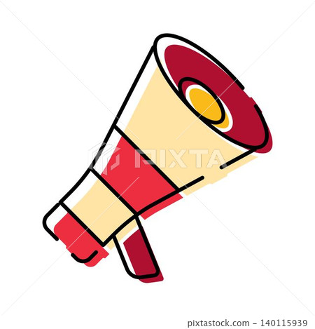 Megaphone amplifying communication spreading important announcement loud Megaphone amplifying communication spreading important announcement loud 140115939