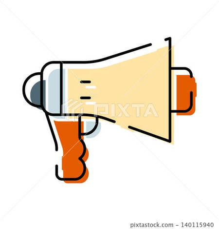 Megaphone icon broadcasting important announcement information Megaphone icon broadcasting important announcement information 140115940
