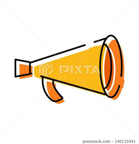 Megaphone icon broadcasting announcement for important communication Megaphone icon broadcasting announcement for important communication 140115941