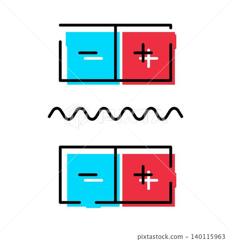 Electromagnetic field generating between positive and negative charges Electromagnetic field generating between positive and negative charges 140115963