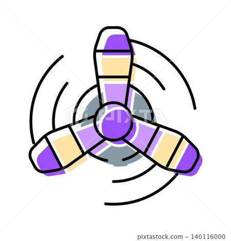 Propeller blades spinning in fast motion vector icon Propeller blades spinning in fast motion vector icon 140116000
