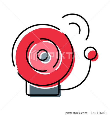 Red fire alarm bell ringing warning sound 140116019