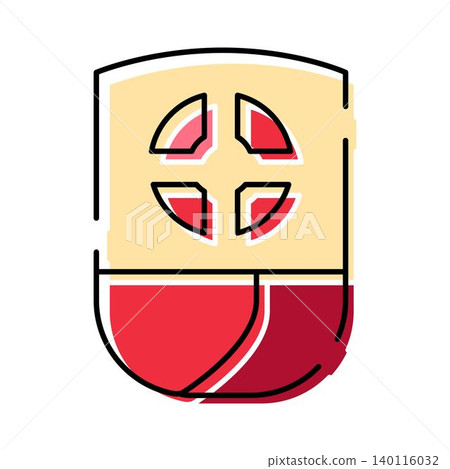 Game shield icon with crosshair target symbol Game shield icon with crosshair target symbol 140116032