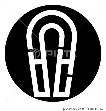 Horseshoe magnet symbol representing attraction and connection Horseshoe magnet symbol representing attraction and connection 140116167
