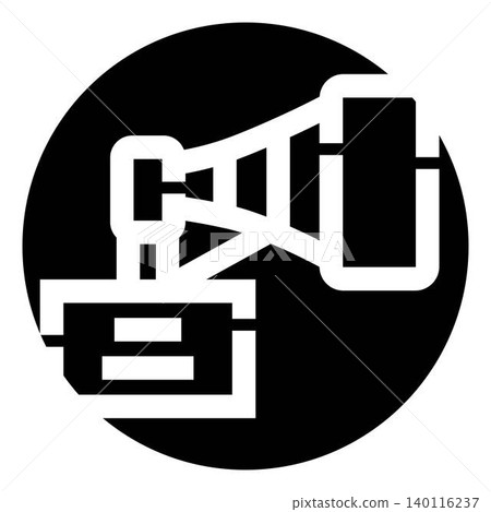 Black and white abstract industrial machinery icon Black and white abstract industrial machinery icon 140116237