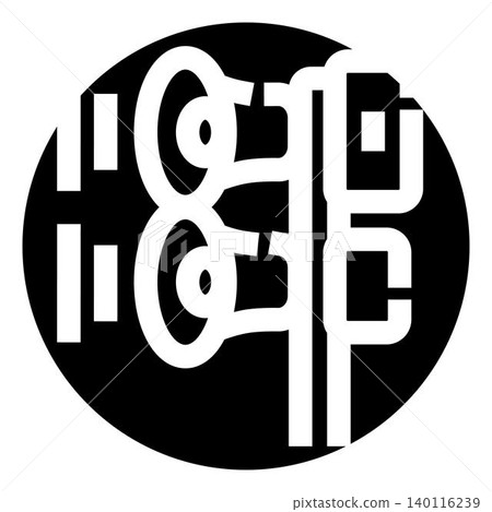 Black and white abstract glyph visual icon Black and white abstract glyph visual icon 140116239