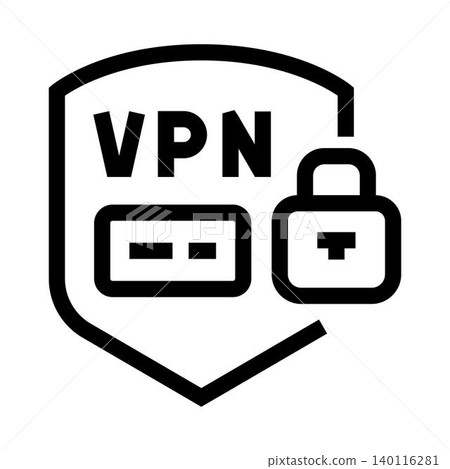 Vpn virtual private network icon offering online security Vpn virtual private network icon offering online security 140116281
