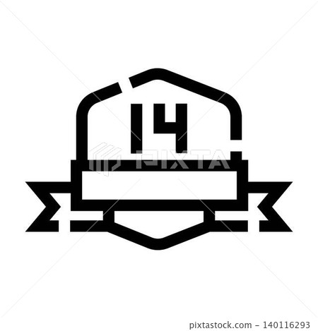 Fourteen anniversary celebration line art badge icon 140116293