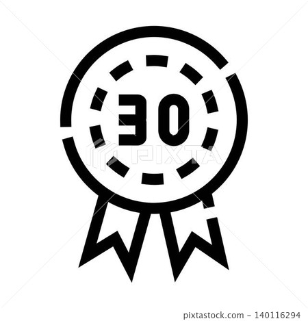 Thirty years achievement celebration badge with ribbon design Thirty years achievement celebration badge with ribbon design 140116294