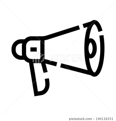 Megaphone icon broadcasting message for marketing communication Megaphone icon broadcasting message for marketing communication 140116351