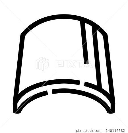Curved roof tile outline icon for construction Curved roof tile outline icon for construction 140116382