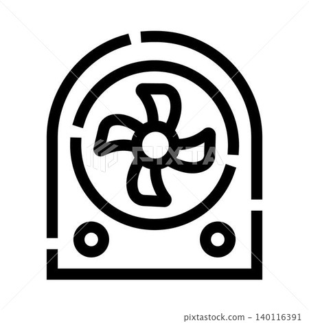 Electric stand fan cooling airflow outline icon Electric stand fan cooling airflow outline icon 140116391