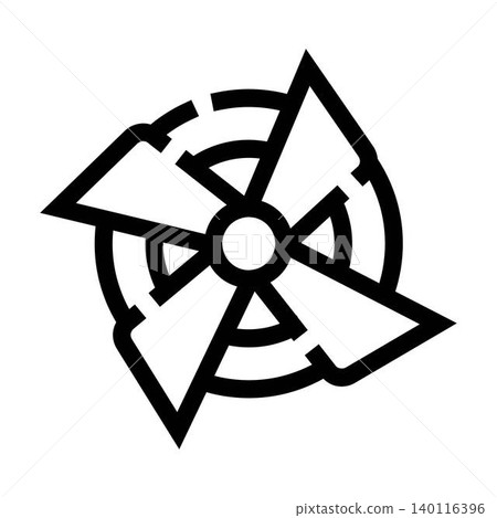 Pinwheel toy spinning in wind breeze icon Pinwheel toy spinning in wind breeze icon 140116396