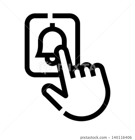 Hand clicking notification bell icon for reminder Hand clicking notification bell icon for reminder 140116406