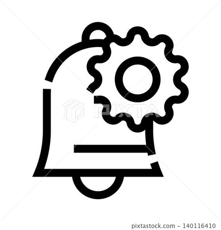 Bell with gear icon for notification settings Bell with gear icon for notification settings 140116410