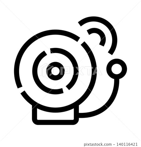 Ringing alarm bell icon broadcasting alert signal Ringing alarm bell icon broadcasting alert signal 140116421