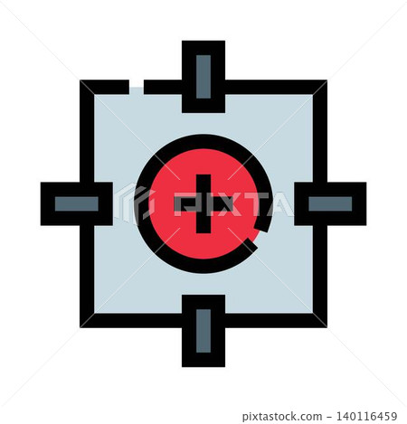 Target aiming crosshair with plus sign icon Target aiming crosshair with plus sign icon 140116459