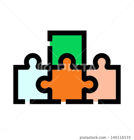 Connecting puzzle pieces forming team solution concept Connecting puzzle pieces forming team solution concept 140116535