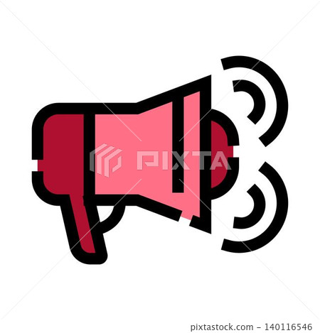 Megaphone broadcasting announcement and marketing message Megaphone broadcasting announcement and marketing message 140116546