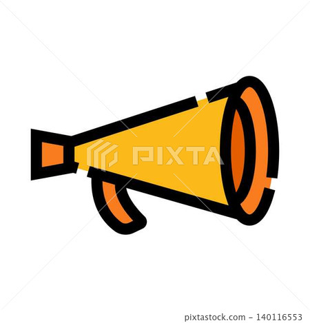Yellow megaphone broadcasting important communication alert 140116553