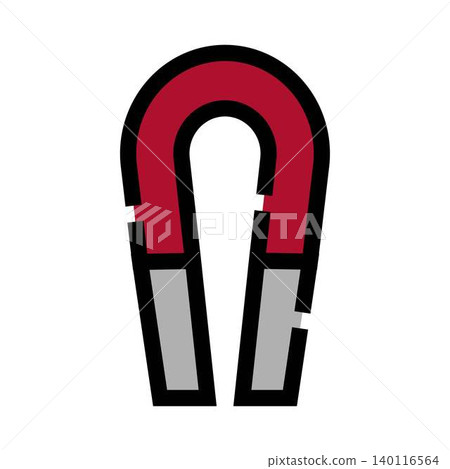 Horseshoe magnet illustrating basic physics and attraction principle Horseshoe magnet illustrating basic physics and attraction principle 140116564