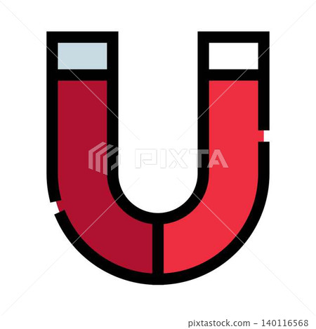 Horseshoe magnet icon illustrating magnetic attraction concept Horseshoe magnet icon illustrating magnetic attraction concept 140116568