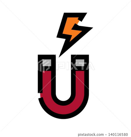 Power and attraction with charging magnet icon Power and attraction with charging magnet icon 140116580