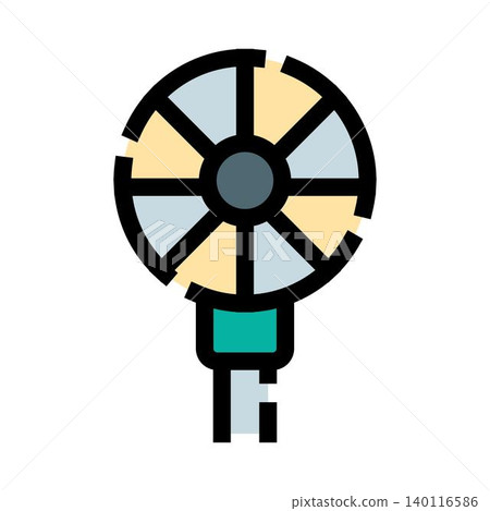 Portable hand fan cooling device icon illustration Portable hand fan cooling device icon illustration 140116586