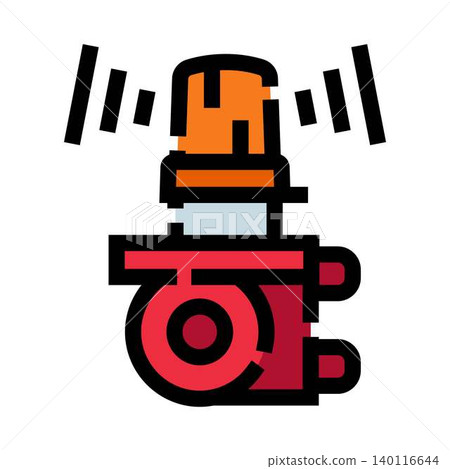 Emergency siren icon indicating alert warning signal Emergency siren icon indicating alert warning signal 140116644