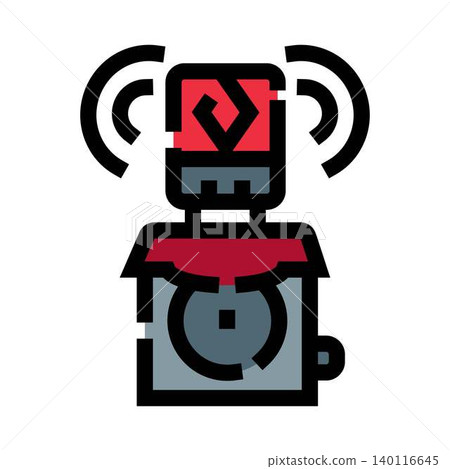 Security alarm system sending alert signal icon 140116645
