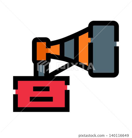 Loudspeaker amplifying message with sound marketing icon Loudspeaker amplifying message with sound marketing icon 140116649
