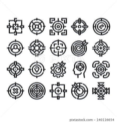 Target and aim vector icon set Target and aim vector icon set 140116654