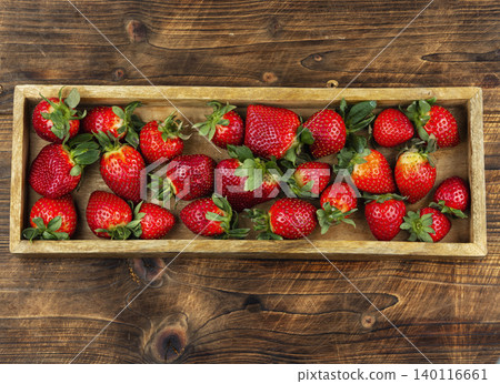 Fresh Strawberries in Wooden Crate Fresh Strawberries in Wooden Crate 140116661
