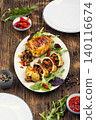 Sliced Grilled Stuffed Squid with Vegetables 140116674