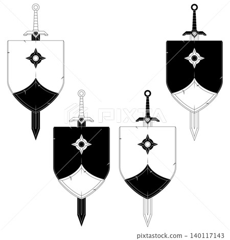Heraldic outline of sword and weapon 140117143