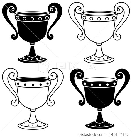 Trophy Outline in Black and White 140117152