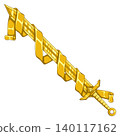 Sword and ribbon in gleaming gold 140117162
