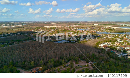 Suburban development beside wetlands in Orlando Florida Suburban development beside wetlands in Orlando Florida 140117299