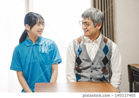 Portrait of a female caregiver and a client. Portrait of a female caregiver and a client. 140117405