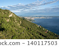 Aerial View Of Trieste City Harbour From Napoleonica Hiking Trail - Famous Climbing Bouldering Area, Gulf Of Trieste Adriatic Italy, Panoramic Karst Hillside Overlook 140117503