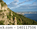 Aerial View Of Trieste City Harbour From Napoleonica Hiking Trail - Famous Climbing Bouldering Area, Gulf Of Trieste Adriatic Italy, Panoramic Karst Hillside Overlook 140117506