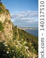 Aerial View Of Trieste City Harbour From Napoleonica Hiking Trail - Famous Climbing Bouldering Area, Gulf Of Trieste Adriatic Italy, Panoramic Karst Hillside Overlook 140117510